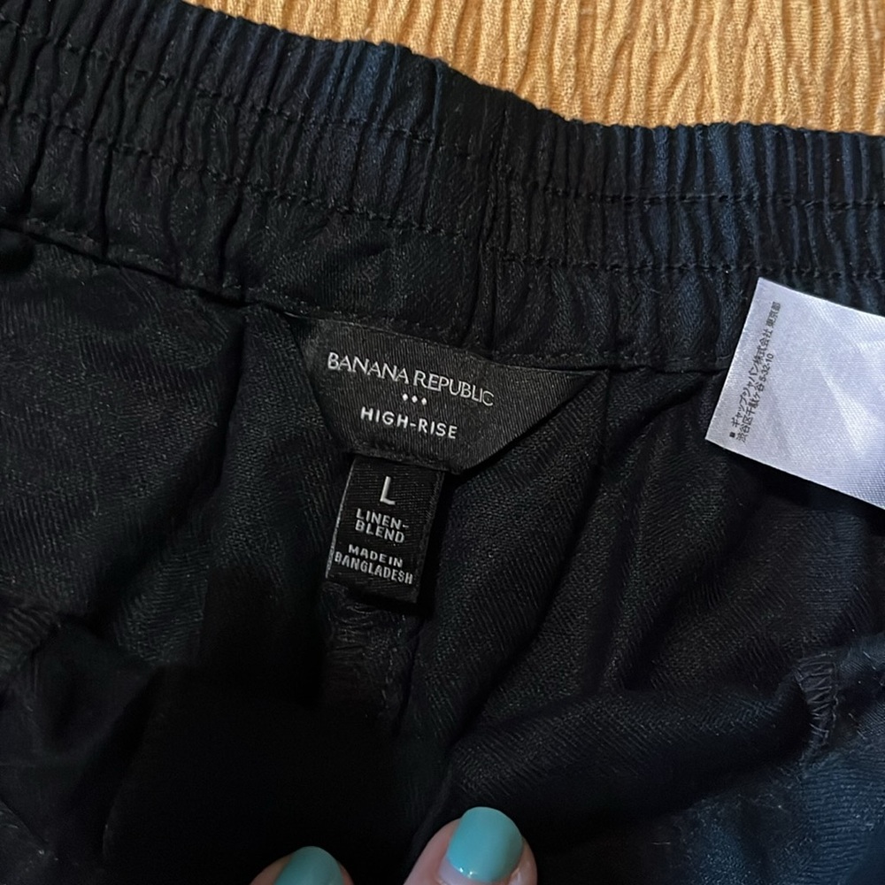 LINEN-BLEND PULL-ON SHORT size large Banana Republic Factory- black - Picture 3 of 7